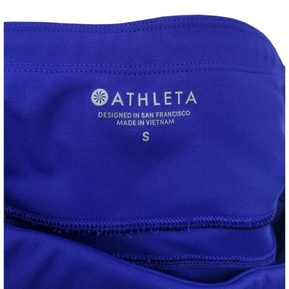 Athleta Women's Mesh‎ Capri Leggings Blue Size Small High-Rise Workout Pants - Picture 7 of 9
